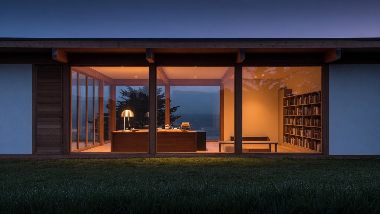 On the lawn, looking into the glass